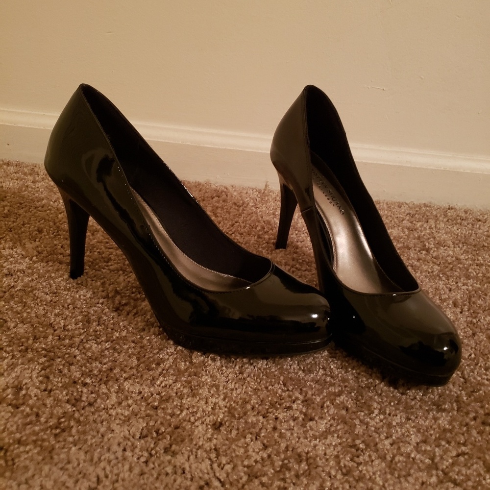 Glossy black heels